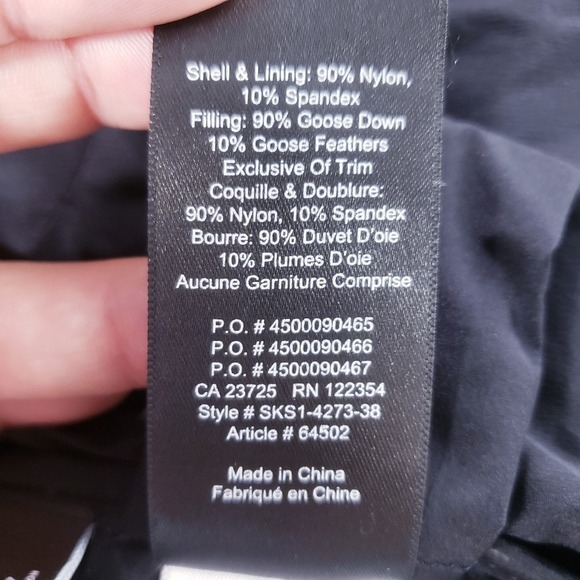 Babaton‎ Aritzia Reza Puffer Jacket Black Goose Down Full Zip Size Medium - Picture 8 of 9